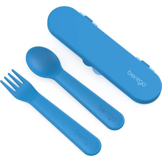 Bentgo Kids Utensil Set - Reusable Plastic Fork  Spoon & Storage Case