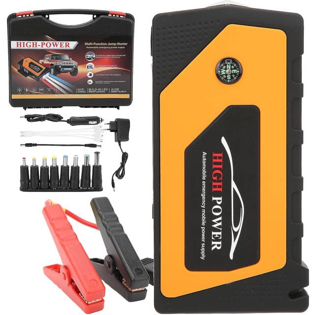18000mah Car Jump Starter Power Bank Multifunctional 12v 600a With Compass Lighting Flash 4 Usb Output