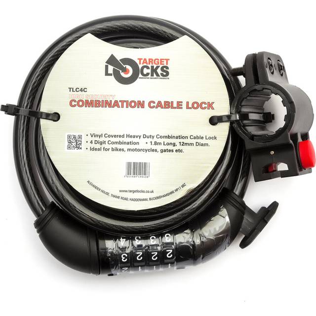 UK Target Quad Bike 1.8m Steel 12mm Diameter Heavy Duty Combination Cable Lock