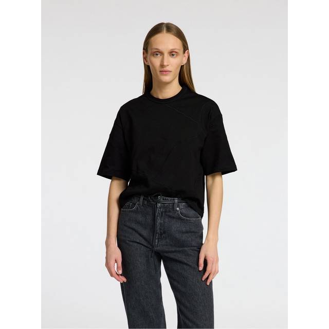 SELECTED FEMME Slfpenny Ss Embroidered Tee |Svart |L