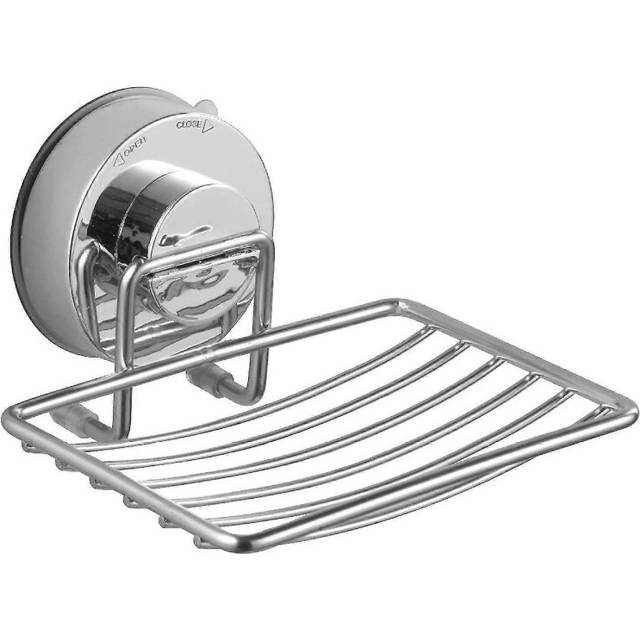 (As show, One size) 2 Pack Suction Cup Soap Dish 304 Stainless Steel Sponge Holder Durable Storage Tray For Bathroom And Kitchen No Drilling,silver