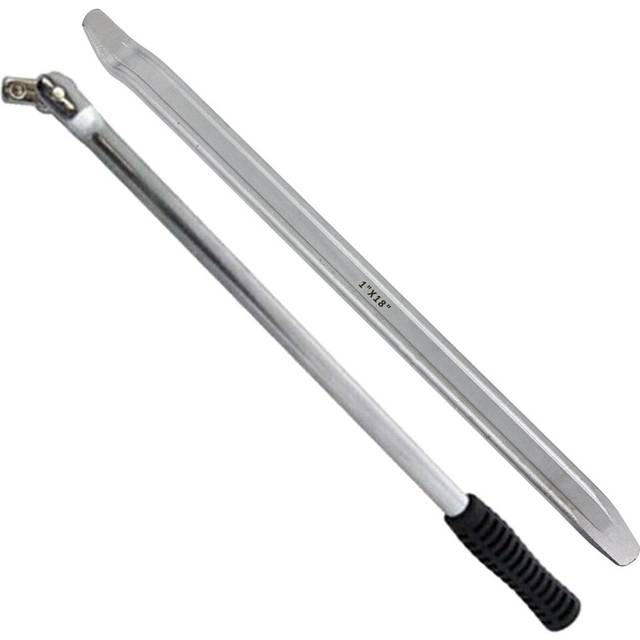 "Extendable Wheel Nut Socket Wrench Power Bar 17mm 19mm + 18"" Tyre Iron"