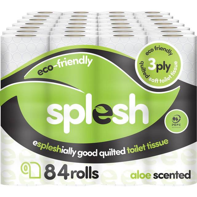 Splesh Quilted Aloe Vera Toilet Tissue 84 Rolls 3 Ply - White - 780 x 420 x 390cm