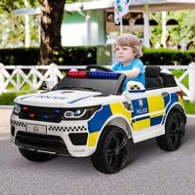 12V Kid Electric Ride On Police Car w/ Remote Siren Light Bluetooth 3-6 Years