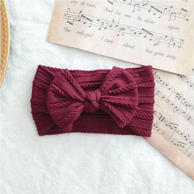 (19) Lovely Newborn Baby Headband For Girls Elastic Knit Children Turban Baby Bows Soft Nylon Kids Headwear Hair Accessories
