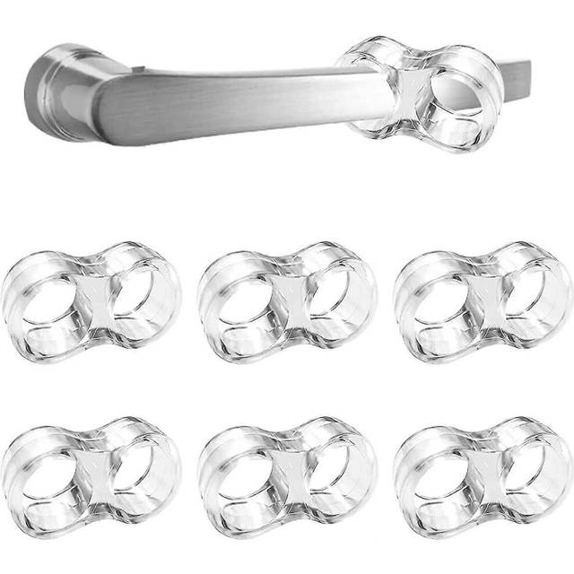 (As show, One size) 6 Pieces Door Stopper For Pvc Handles/small Silicone Door Stopper/door Stopper Non-toxic Transparent