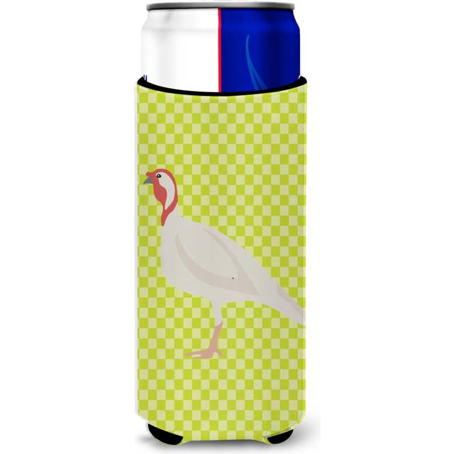 Caroline's Treasures Beltsville Small White Turkey Hen Green Decorative Can Hugger  Slim  Multicolor