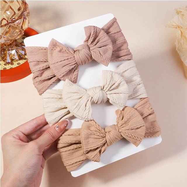 (2711-3) 3Pcs/Lot Cable Knit Baby Headbands For Children Elastic Baby Girls Turban Kids Hair Bands Newborn Headwrap Baby Hair Accessories