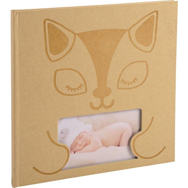- Ref 14562E - Zephire Cat Baby Medium Photo Album - 250 x 250mm in Size, 30 White Pages, Holds Up To Approx. 60 Photos - Beige Windowed Cover