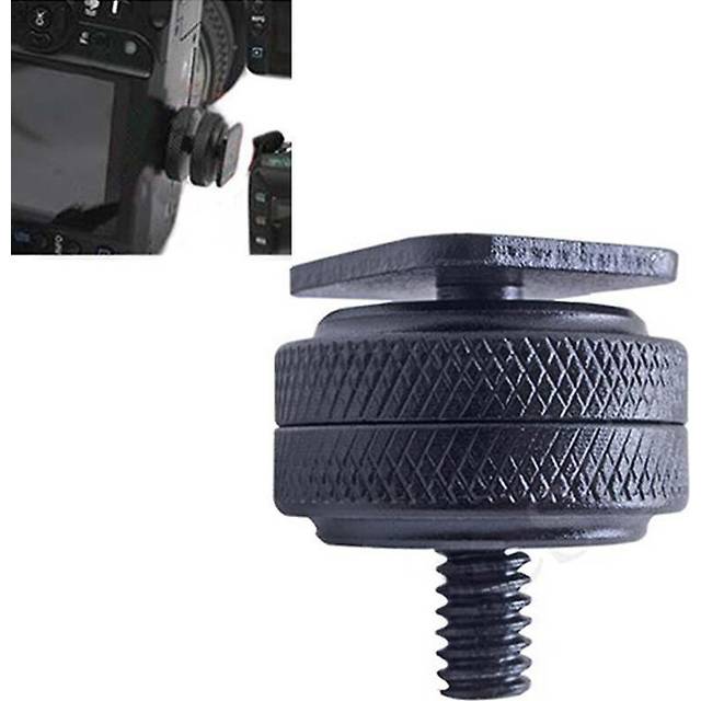 (As show, One size) 1/4 Inch Dual Nuts Tripod Mount Screw to Flash Camera Hot Shoe Adapter SHYTMV