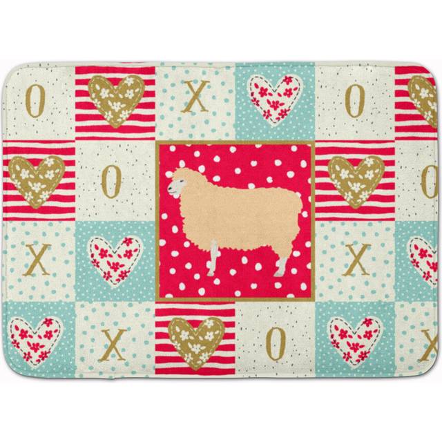 """""""""Caroline's Treasures English Leicester Longwool Sheep Love Machine Washable Memory Foam Mat doormats  Multicolor"""""""""