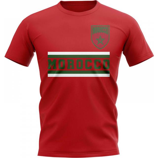 Morocco Core Football Country T-Shirt (Red) Men's Polyester UKSoccershop