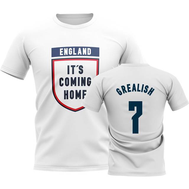 England Its Coming Home T-Shirt (Grealish 7) - White Men's Polyester UKSoccershop