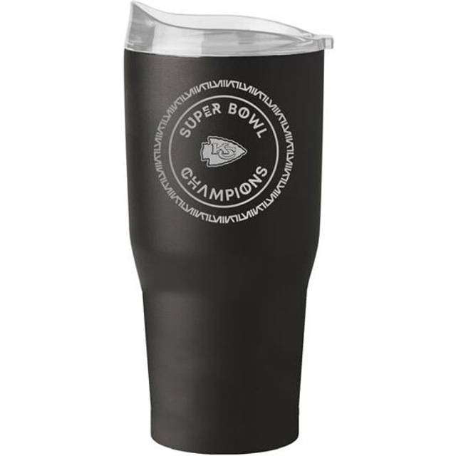 Logo Brands C4724-S30PT-KCE24S Kansas City Chiefs 30 oz SB 58 Champions Etched Powder Coat Tumbler