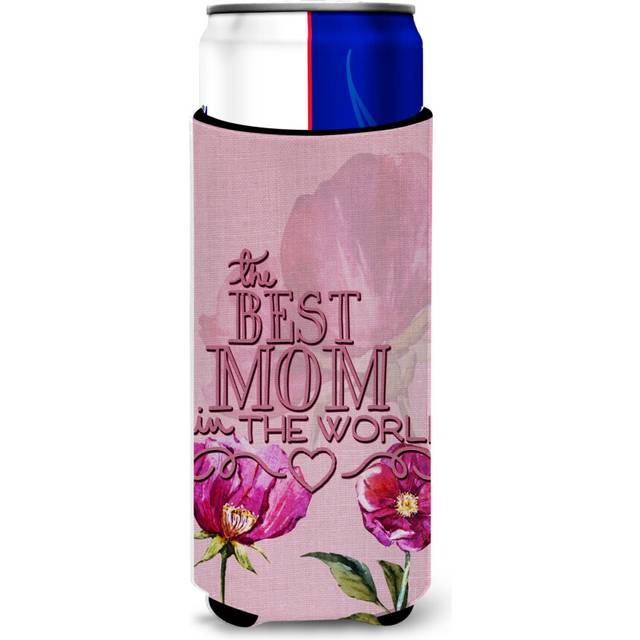 Caroline's Treasures The Best Mom In The World Michelob Ultra Hugger For Slim Cans  Multicolor