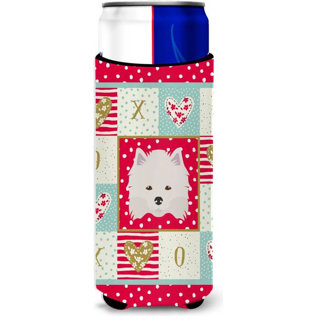 Caroline's Treasures CK5181MUK American Eskimo Michelob Ultra Hugger for slim cans cold-beverage-koozies  Multicolor