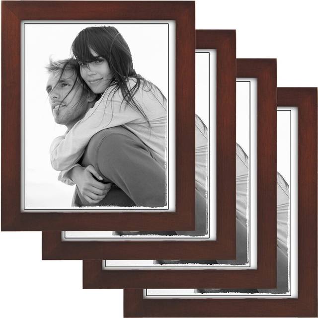 Malden 8x10 Picture Frame  Wide Real Wood Molding  Real Glass  Dark Walnut