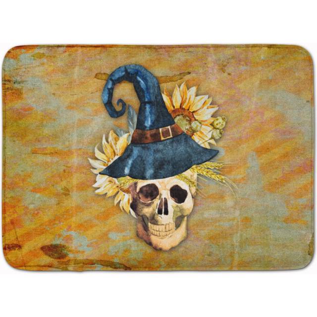 Caroline's Treasures Day of the Dead Witch Skull Floor Mat  19 x 27  Multicolor