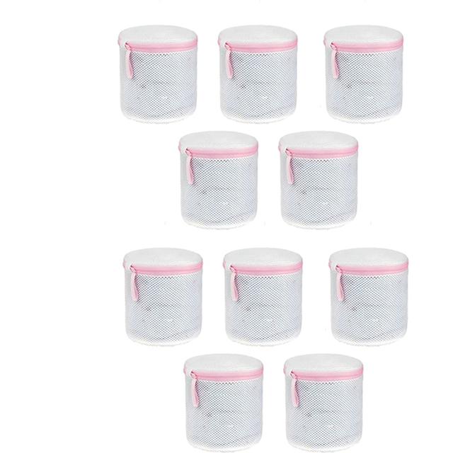 Bra Laundry Bag,Laundry Bag Made Of Mesh Fabric Set, Reusable Bag,Set 10 Pink