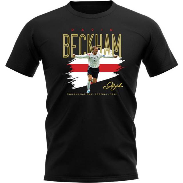 David Beckham England Football Celebration T-Shirt (Black) Men's Polyester UKSoccershop