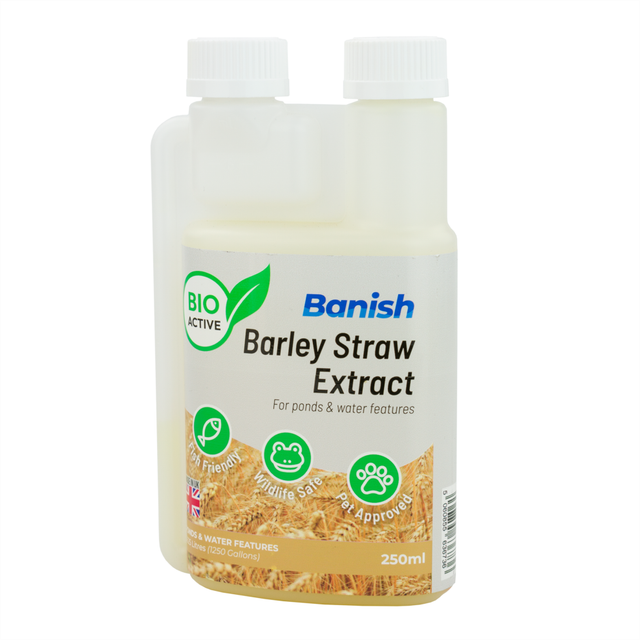 (250ml Bio Barley Straw Extract) Pisces Banish BioActive Barley Straw Extract Pond Water Treatment Natural Algae Green Remover Clear Pet Wildlife Filt