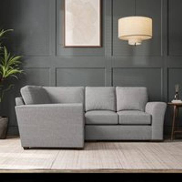 Lena Small Corner Sofa - Chunky Tonal Weave Silver
