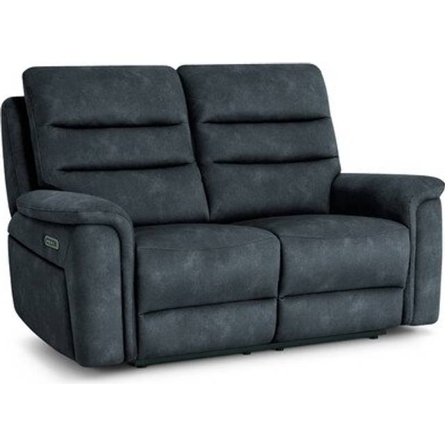 Dexter Shadow Fabric Sofas - 2 Seater Electric Recliner Sofa - Jarrod Range - Oak Furnitureland