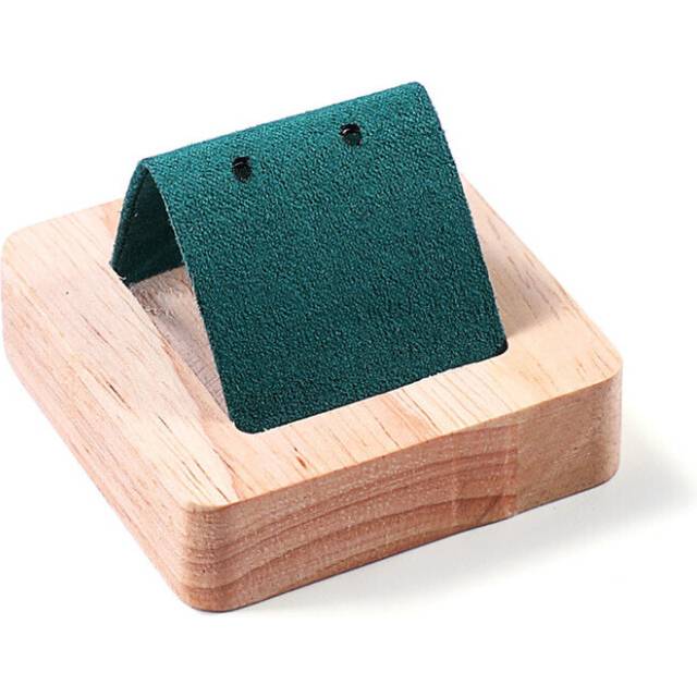 (a-Dark Green) Wood Display Jewelry Earrings Tray Rack Ring Earring Props Pendant Storage Organizer Stand Hanging Holder Shelf