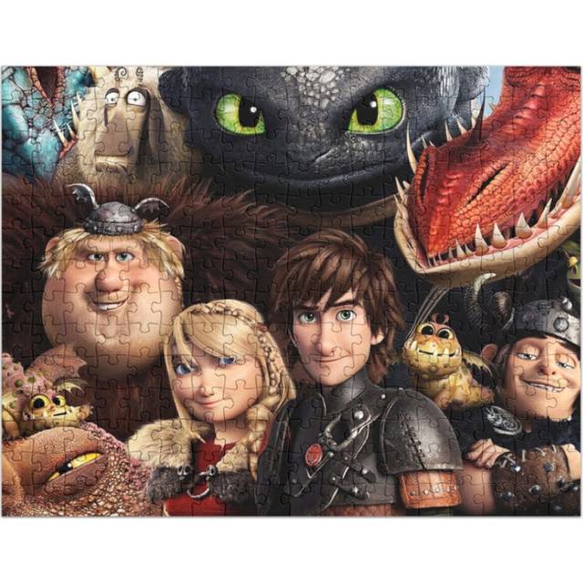 (How To Train Your Dragon 2 Movie Poster=8323) Jigsaw Puzzle Wooden 300-Piece for Adults Kids Seniors- Home Decor Family Activity Game Wall Art 38x26c