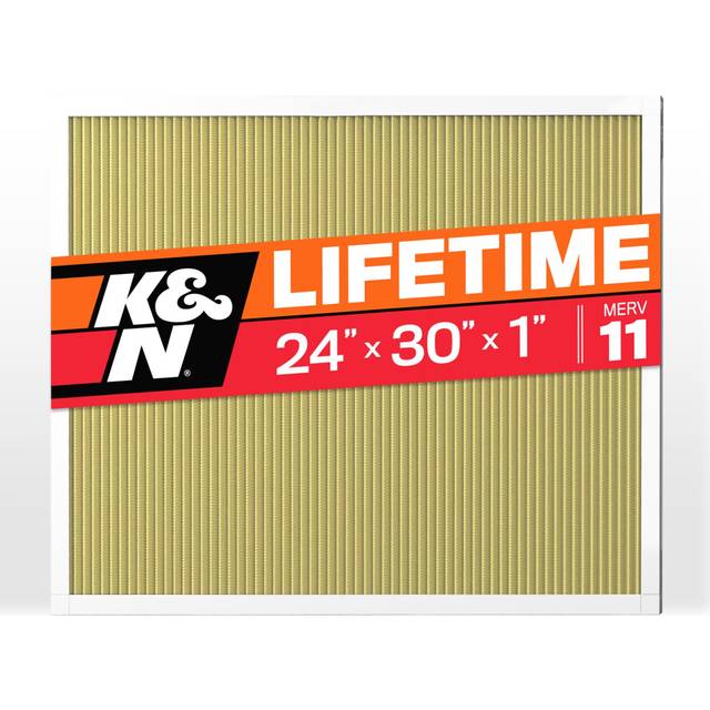 K&N 24x30x1 HVAC Furnace Air Filter  Lasts a Lifetime  Washable  Merv 11  the Last HVAC Filter You Will Ever Buy  Breathe Safely at Home or in the Off