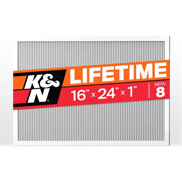K&N 16X24X1 HVAC Furnace Air Filter  Lasts a Lifetime  Washable  Merv 8  the Last HVAC Filter You Will Ever Buy  Breathe Safely at Home or in the Offi