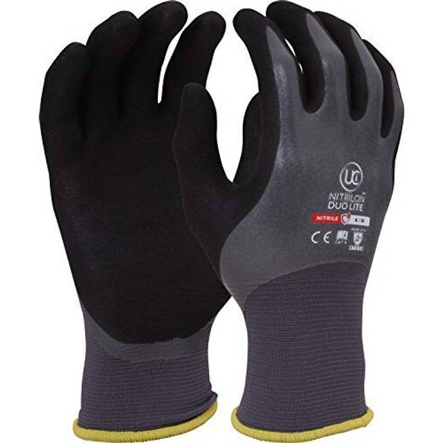 UCI Nitrilon Duo-Lite Fully Double Coated Nitrile Waterproof 18gg Grip Gloves (10 / XL)