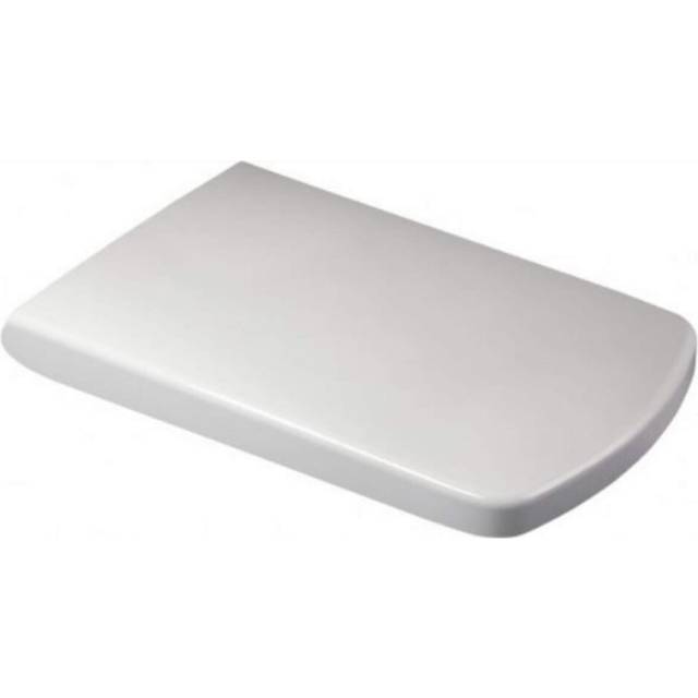 Euroshowers Square D Shaped Soft Close Toilet Seat Square Top & Bottom Fix No Slip Fittings (Smiley Shape D SEAT)