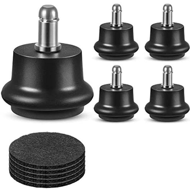 Bell Glides Replacement Office Chair Swivel Caster Wheels to Fixed Stationary Castors,Separate Self Adhesive Felt Pads