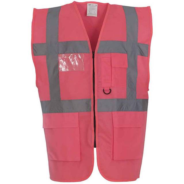 (XXL, Pink) Yoko Unisex Adult Executive Hi-Vis Waistcoat