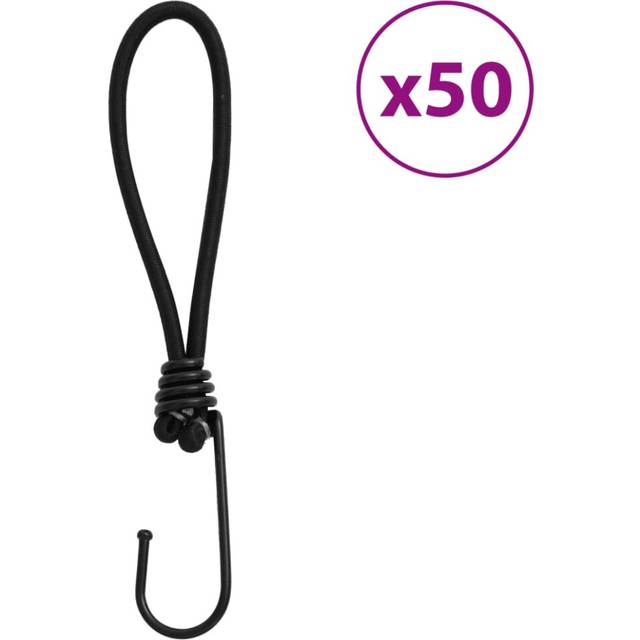 vidaXL Bungee Cord with Hooks 50 pcs 17 cm
