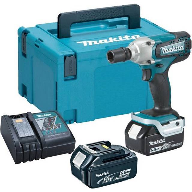 DTW190RTJ 18V lxt Cordless 1/2' Impact Wrench - 2x 5Ah Batteries, Charger & Makpac 2 Case - Makita