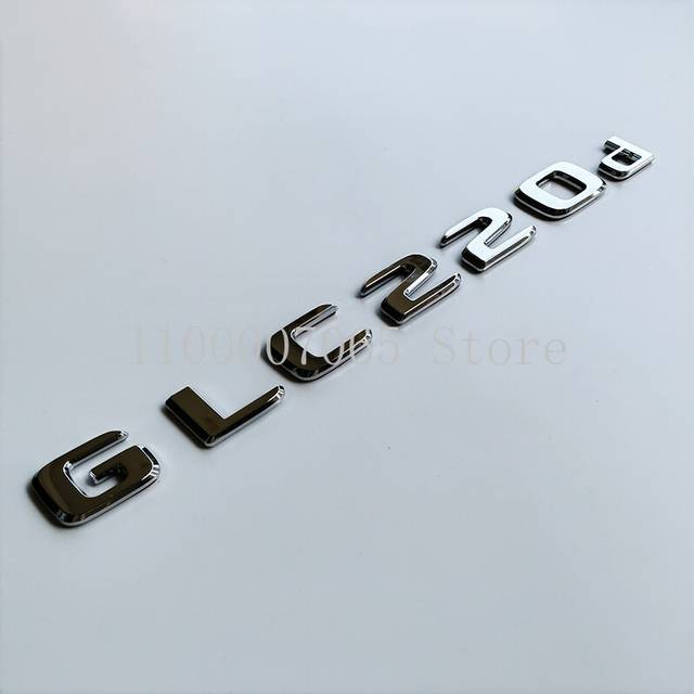 (GLC220d, Rear star X253 90mm) Chrome Letters GLC260 GLC300 GLC350 GLC220d GLC350e 4Matic ABS Emblem