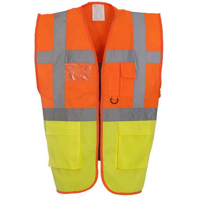 (3XL, Orange/Yellow) Yoko Unisex Adult Executive Hi-Vis Waistcoat