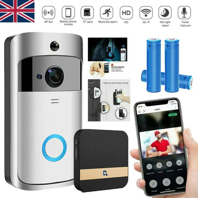 (Silver Whole Full Kit) Wireless Video Doorbell Camera WiFi Smart Doorring