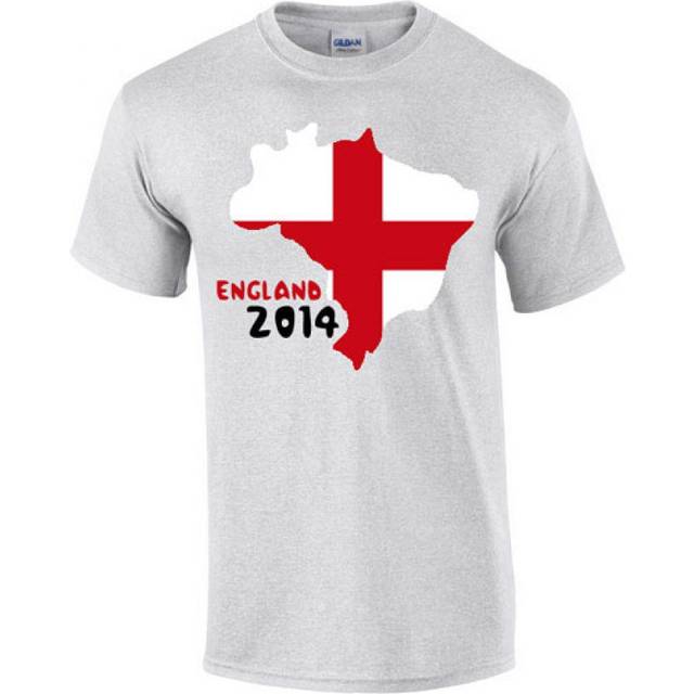 England 2014 Country Flag T-shirt (grey) Men's Polyester Made By: Gildan
