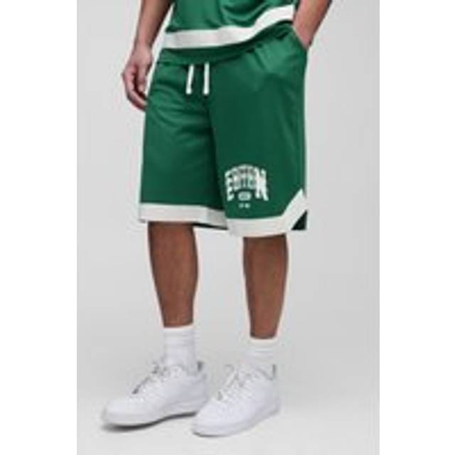 Tall Varsity Mesh Basket Ball Loose Fit Shorts - Green - XL