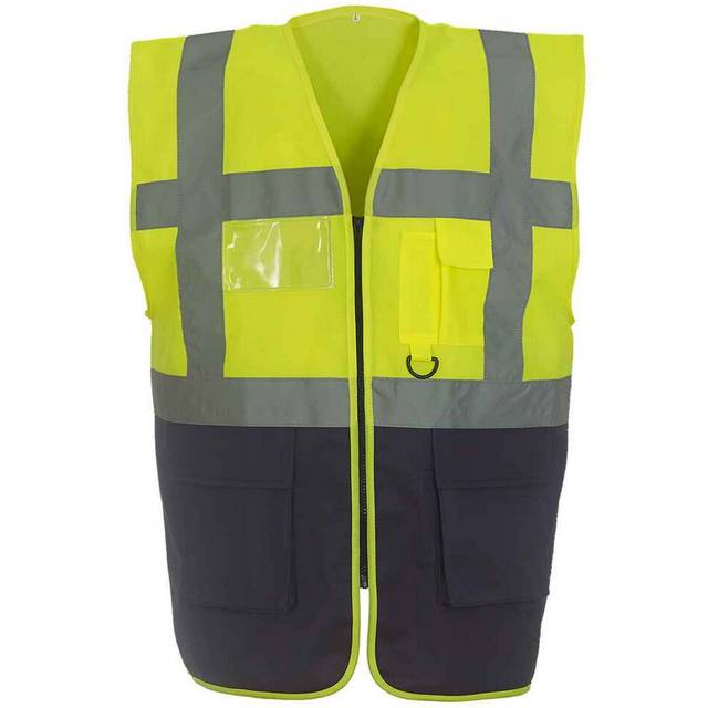 (XXL, Yellow/Navy) Yoko Unisex Adult Executive Hi-Vis Waistcoat