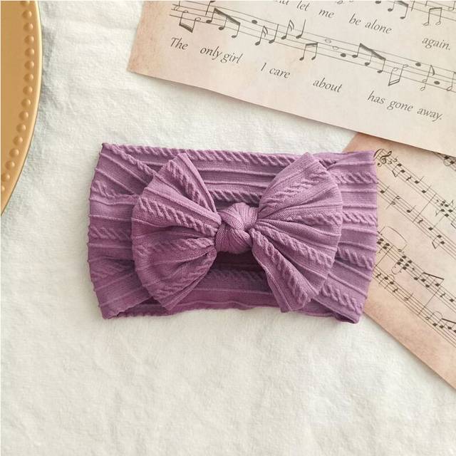 (20) Lovely Newborn Baby Headband For Girls Elastic Knit Children Turban Baby Bows Soft Nylon Kids Headwear Hair Accessories