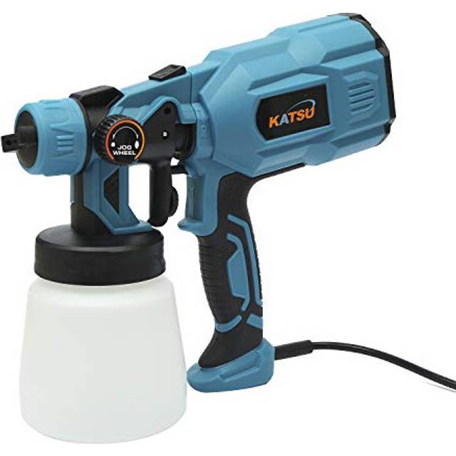 KATSU Electric Paint Sprayer, 550W 800ml Painting Spray Gun with 2 Nozzles and 3 Spray Patterns for Fences Walls Ceilings Wood Treatment Furniture