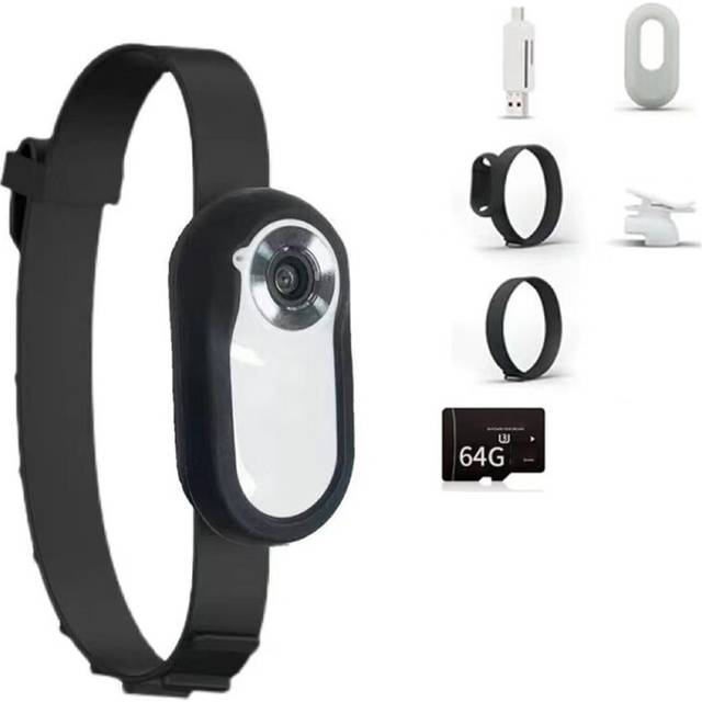 HD 1080P Dog Tracker Collar No WiFi Needed Cat Camera with Video Records Gift White