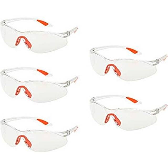 YAAVAAW 5-pack genomskinliga skyddsglasögon, skyddsglasögon glasögon med klara plastlinser/med gummi-näsa/örongrepp, säkerhetsspecifikationer för barn nerf-pistolstrider och laboratorium arbete