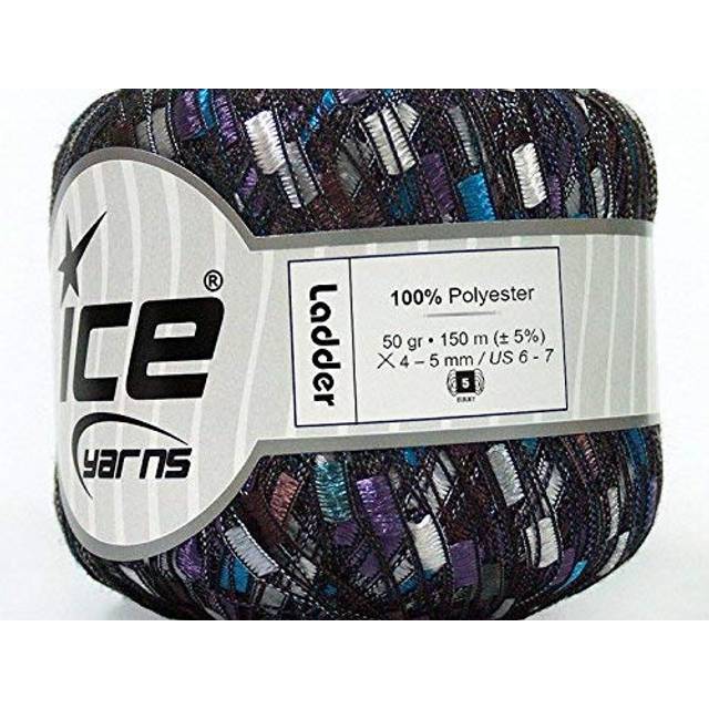 Sonoma Ladder Yarn - Purple  Blue  Brown  Silvery-White 50 Gram