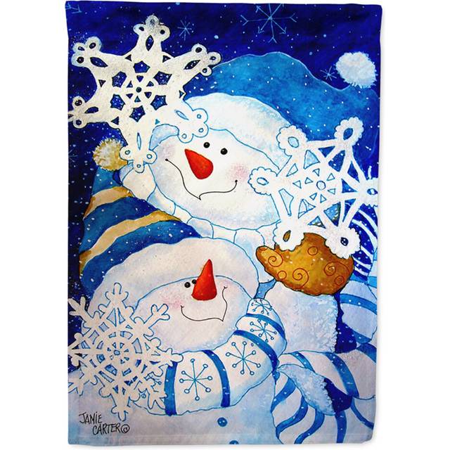 Caroline's Treasures PJC1018CHF Snowflake Buddies Snowman Flag Canvas  Large  Multicolor