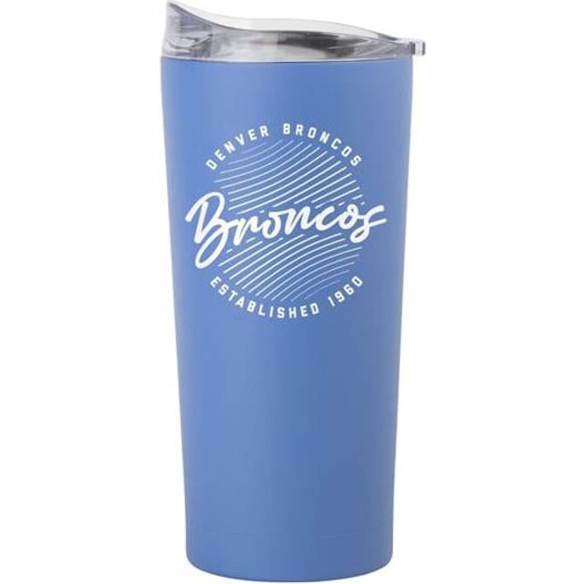 Logo Brands 610-S20PT-ARC-35 Denver Broncos 20 oz Retro Script Arctic Powder Coat Tumbler